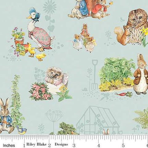 Peter Rabbit & Friends Flannel - Characters - Blue