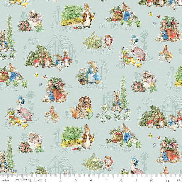 Peter Rabbit & Friends Flannel - Characters - Blue