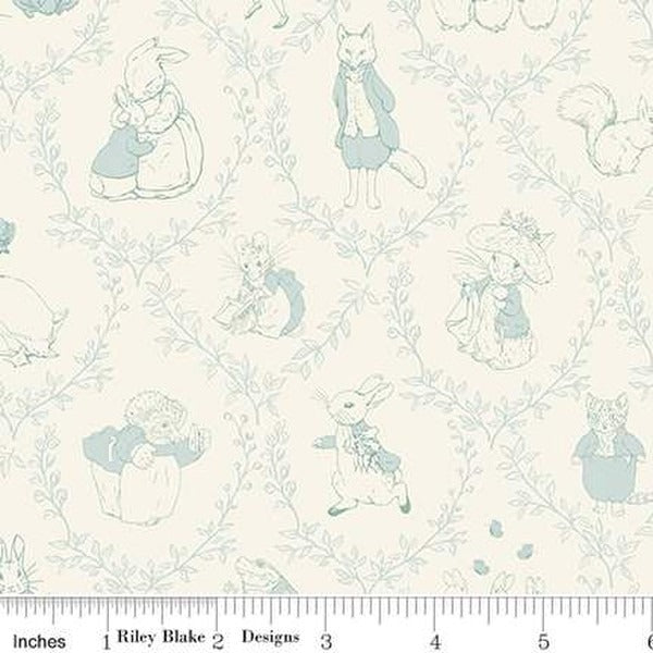 Peter Rabbit & Friends Flannel - Toile - Cloud