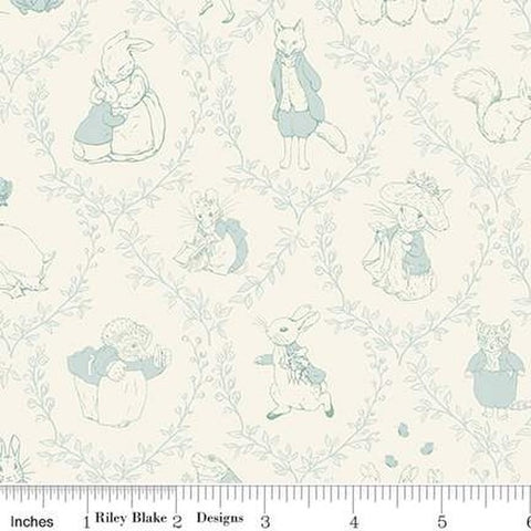 Peter Rabbit & Friends Flannel - Toile - Cloud