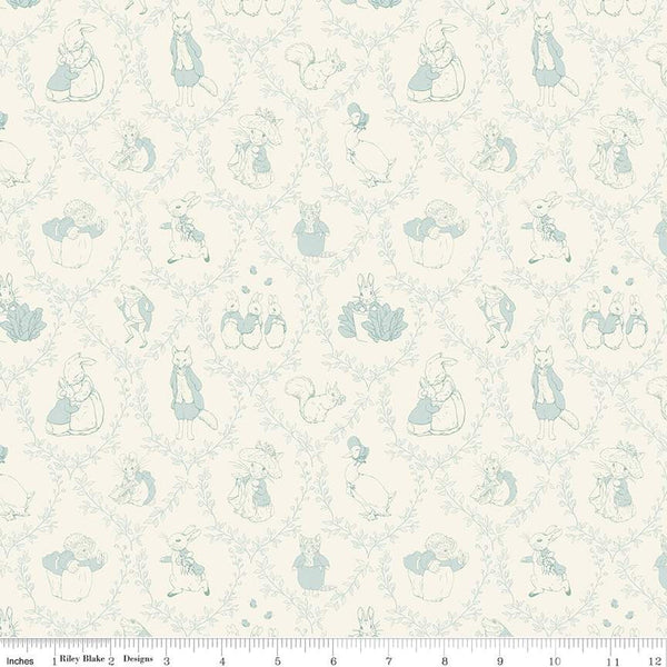 Peter Rabbit & Friends Flannel - Toile - Cloud