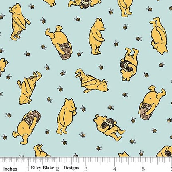 Winnie the Pooh Flannel - Toss - Blue