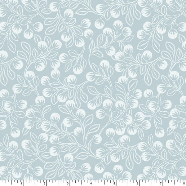 Snowberries Flannel - Ice Blue