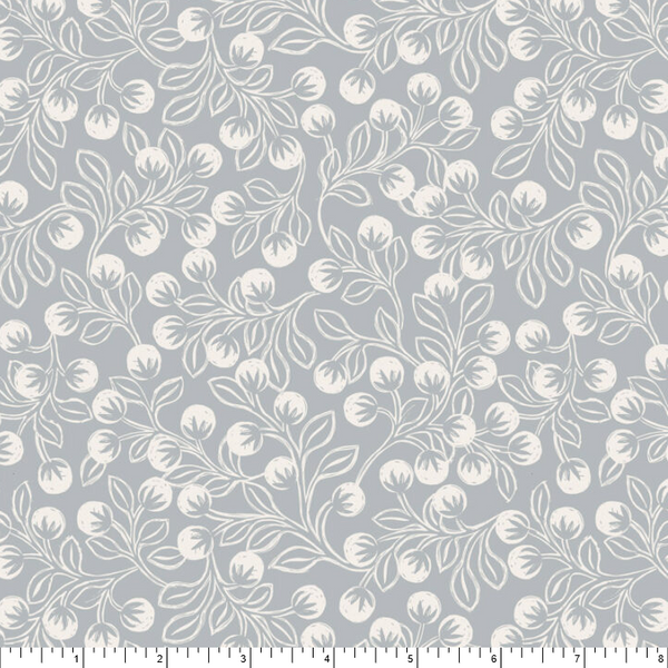 Snowberries Flannel - Grey