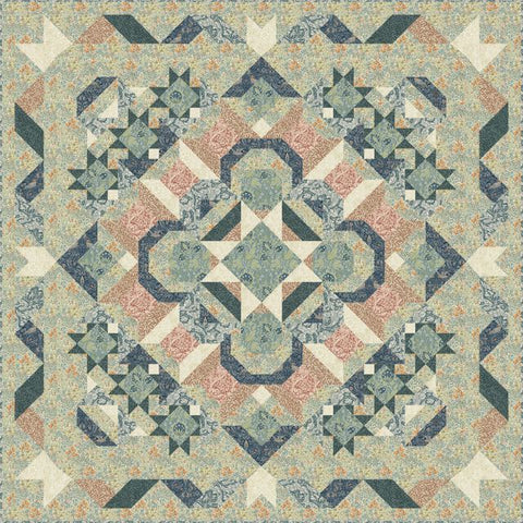 Stellar Starburst - Block of the Month - Kit - Floral - Small 53" x 53"