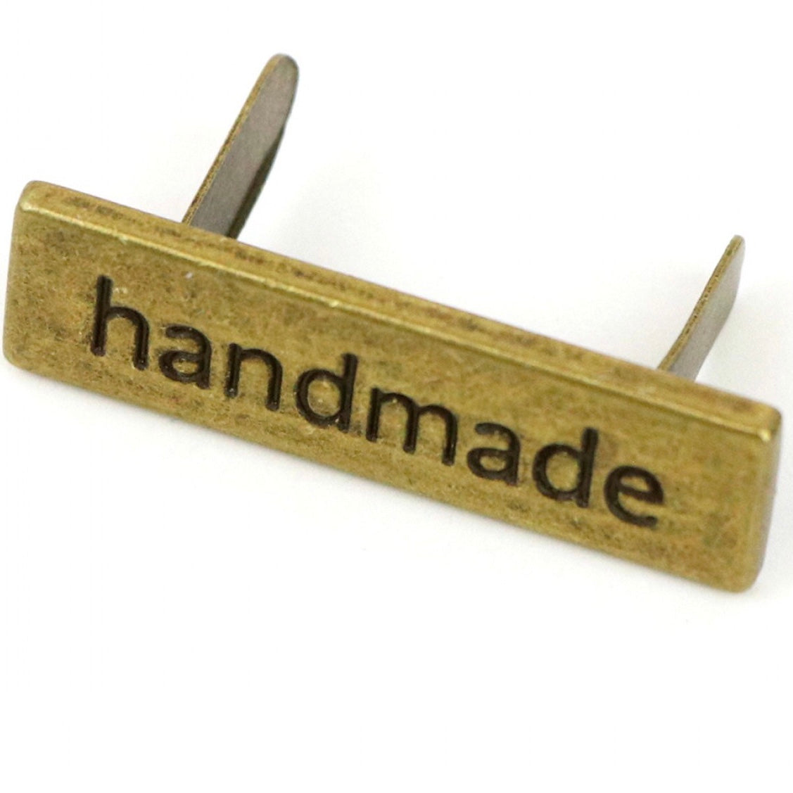 Purse Label  - Antique Brass - “handmade”