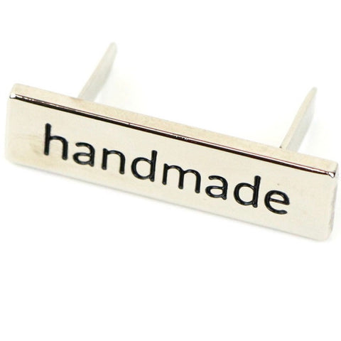 Purse Label  - Silver - “handmade”