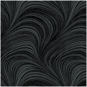 Wave Texture 108” Flannel Backing - Black