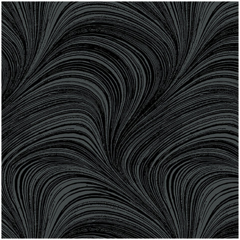 Wave Texture 108” Flannel Backing - Black