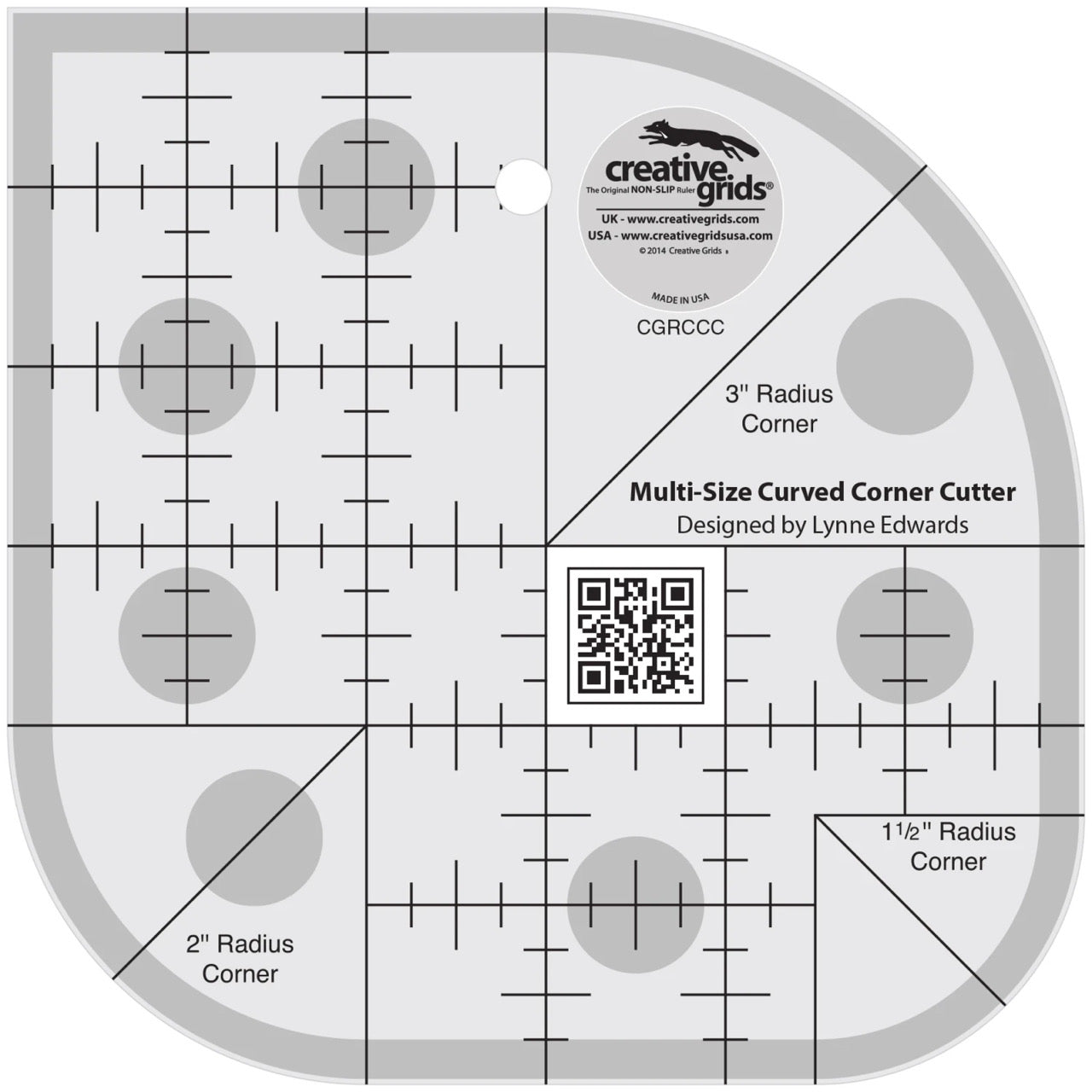 Non-Slip Ruler - Multi-Size Curved Corner Cutter - 6”
