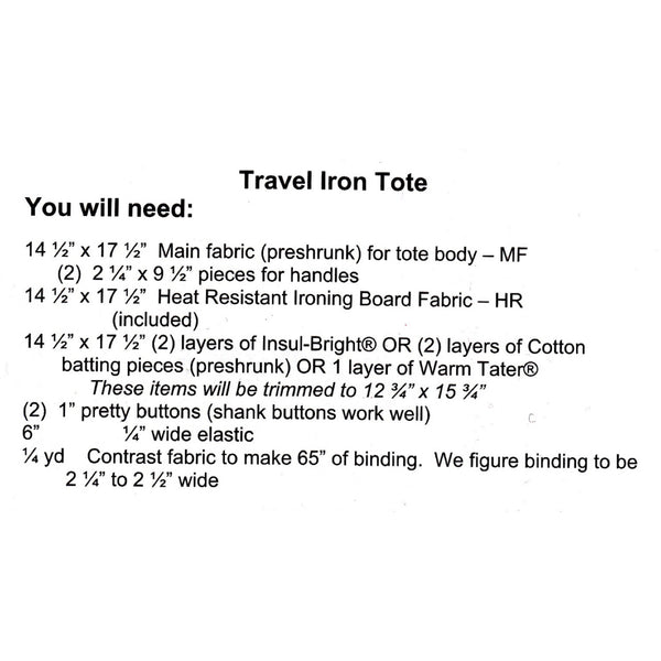 Pattern - Travel Iron Tote
