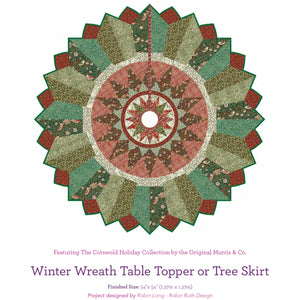 Winter Wreath - Table Topper or Tree Skirt Kit - 54"x54" - Intermediate - Requires Fat Robin 16-Point Book Mariner’s Compass Book And Ruler Combo