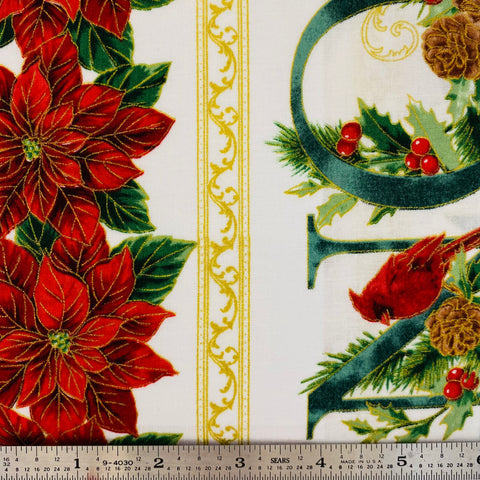 Christmas Splendor - Metallic Border - Natural/Gold