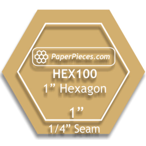 Hexagon Acrylic Template for 1” Hexagons
