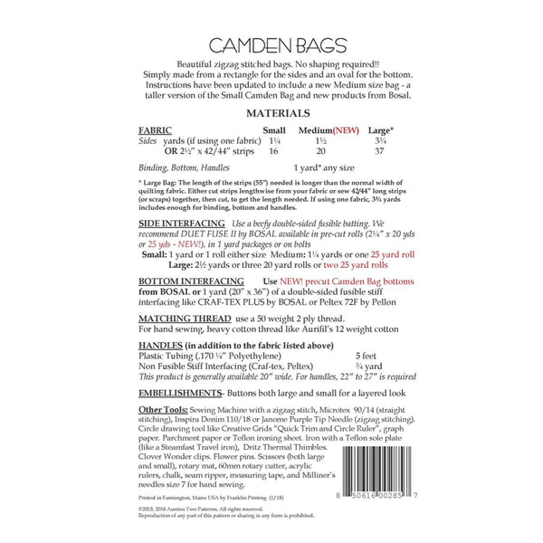 Aunties Two Pattern - Camden Bags