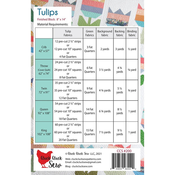 Quilt Pattern - Tulips - Includes 5 Sizes!