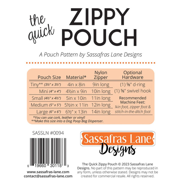 Bag Pattern - The Quick Zippy Pouch