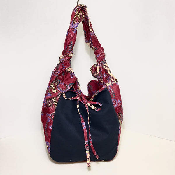 Cotton Batik and Twill Shopping Bag - Reversible