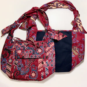 Cotton Batik and Twill Shopping Bag - Reversible