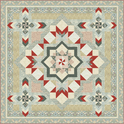 Morris Medley Quilt - Block of the Month Kit - Teal