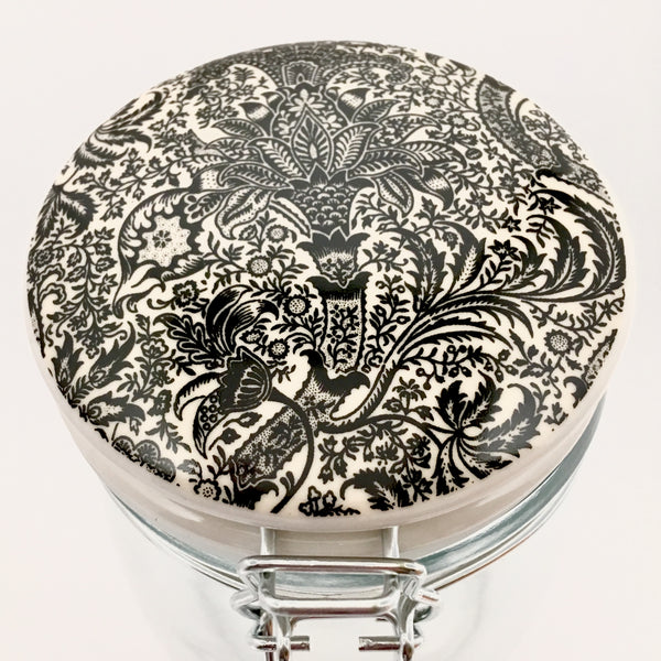 William Morris Clip Top Jar - Black Seaweed