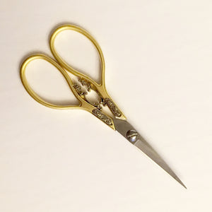 European Classic Scroll Scissors - 4 1/4" - Gold