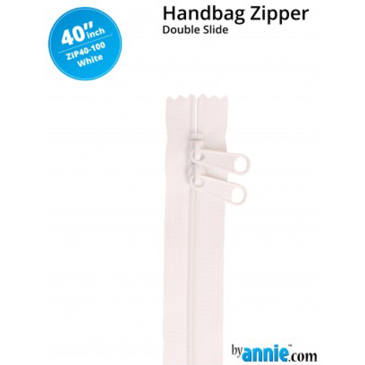 ByAnnie - 40” Double Slide Zipper - White