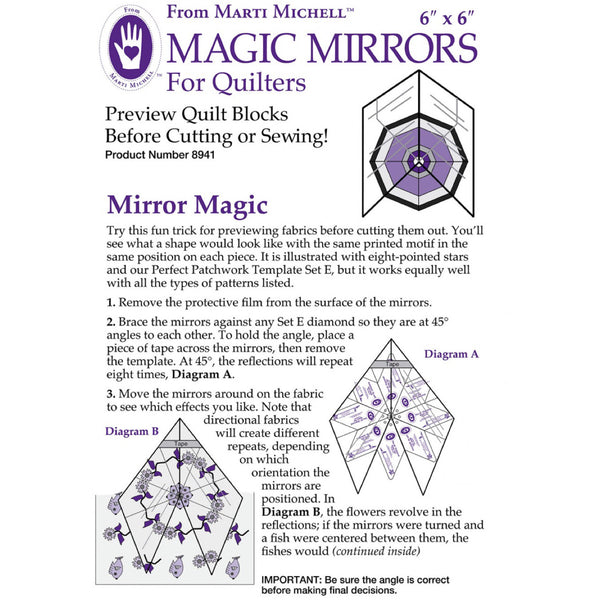 Magic Mirrors for Quilters - 6” x 6”