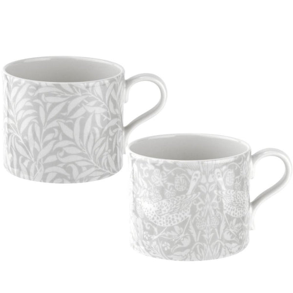 Morris & Co. Set of 2 Mugs - Pure Morris Willowbough and Strawberry Thief