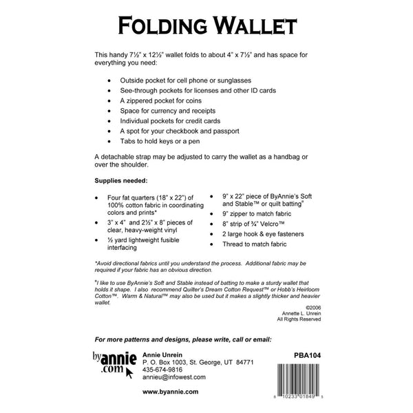 ByAnnie Pattern - Folding Wallet