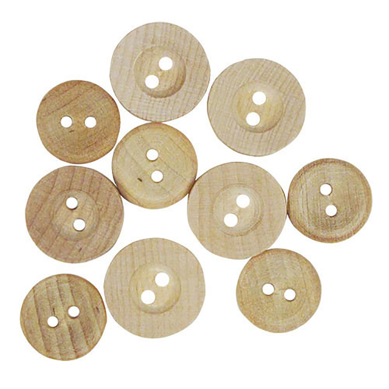 Wood Buttons - 9 Assorted Sizes