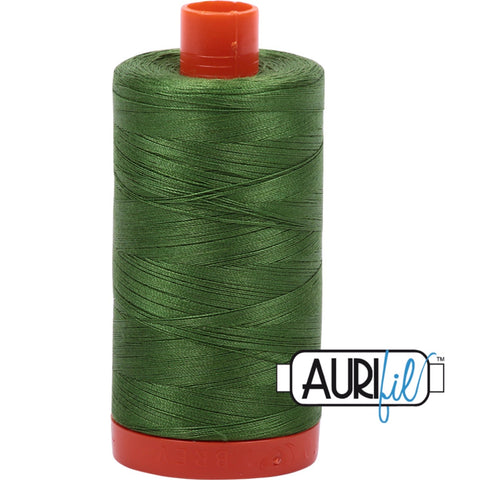 Aurifil Cotton 50wt Thread - 1300 mt - 5018 - Dark Grass Green