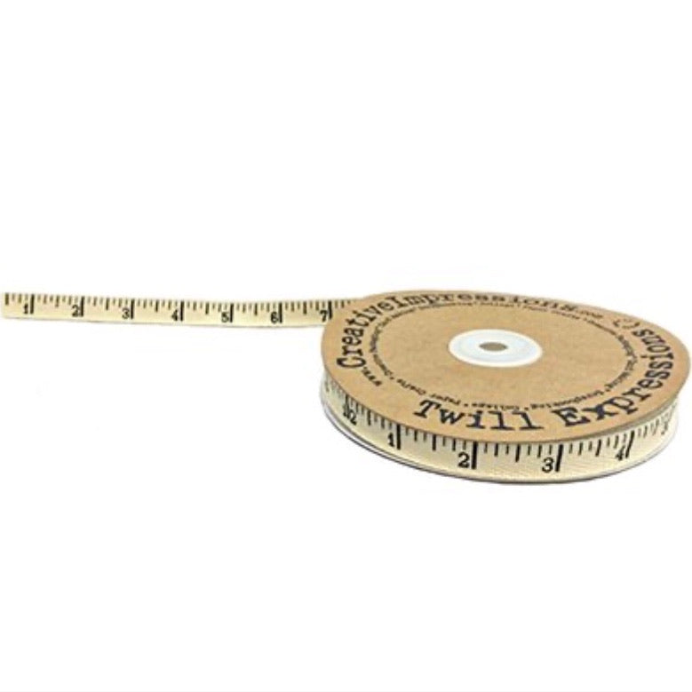 Antique Ruler Twill Tape - 1/2” (14mm)
