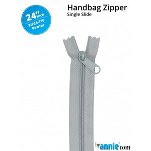 ByAnnie - 24” Single Slide Zipper - Pewter
