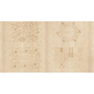 Bonheur - Mochi Linen Panel - 70%Cotton/30%Linen - Broderie - Roche