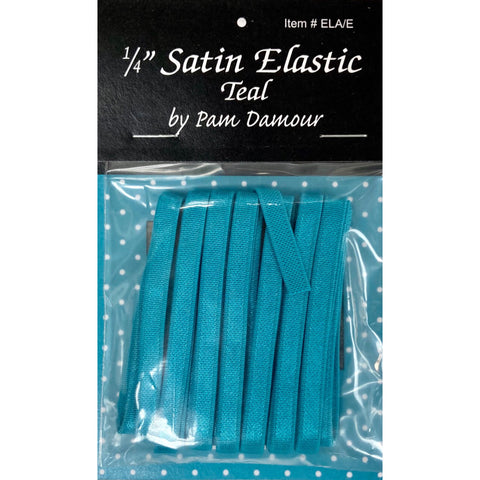 Satin Elastic - Teal - 1/4" (6mm) - 4yd