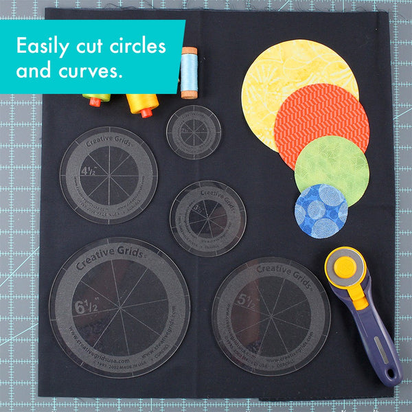 Non-Slip Ruler Set - Rotary Cutting Circles - 5pc