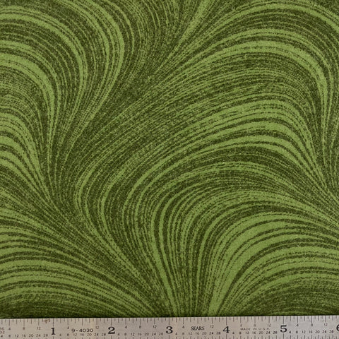Wave Texture 108” Flannel Backing - Medium Green