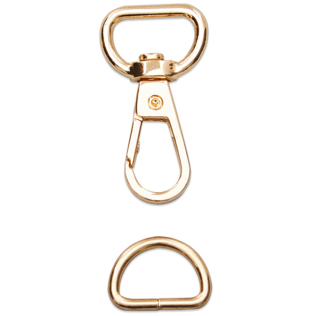 1/2” Swivel Hook & D-Ring - Rose Gold