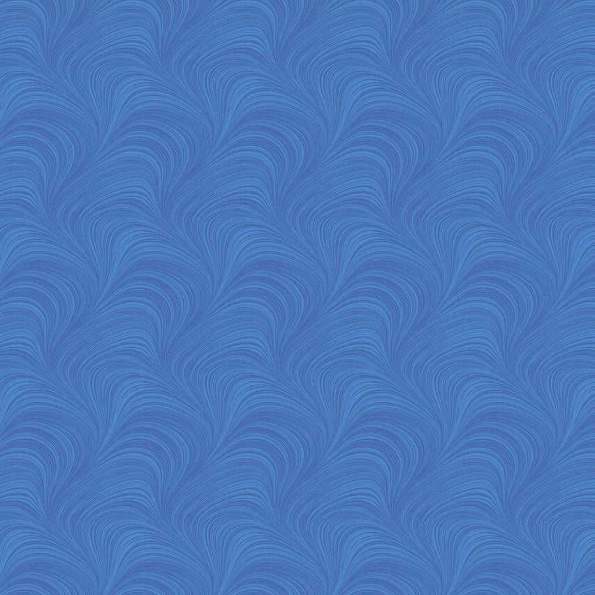 Wave Texture 108” Flannel Backing - Medium Blue