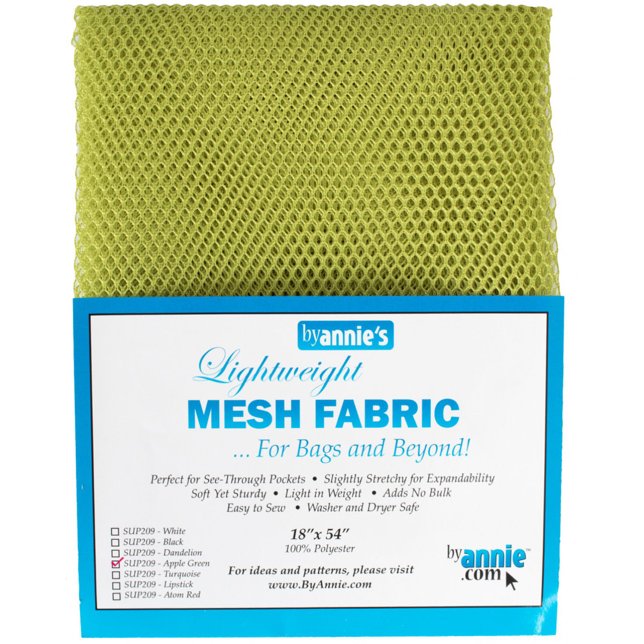 ByAnnie Mesh Fabric - 18”x54” - Apple Green