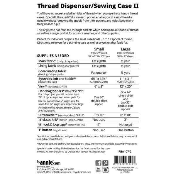 ByAnnie Pattern - Thread Dispenser/Sewing Case 2.0