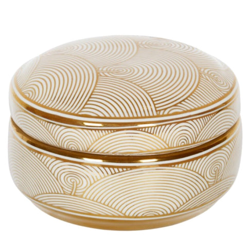 Gold & White Ceramic Dish