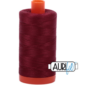 Aurifil Cotton 50wt Thread - 1300 mt - 2460 - Dark Carmine Red
