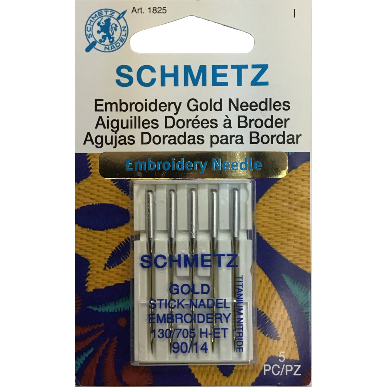 Embroidery Gold Sewing Machine Needles - 90/14