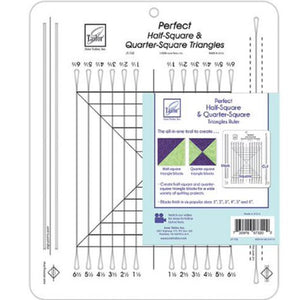 Perfect Half-Square & Quarter-Square Triangles - Slotted Ruler - 12.5” x 10.5”
