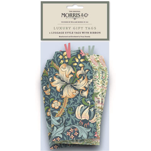 Morris&Co. Luxury Gift Tags - Strawberry Thief & Golden Lily