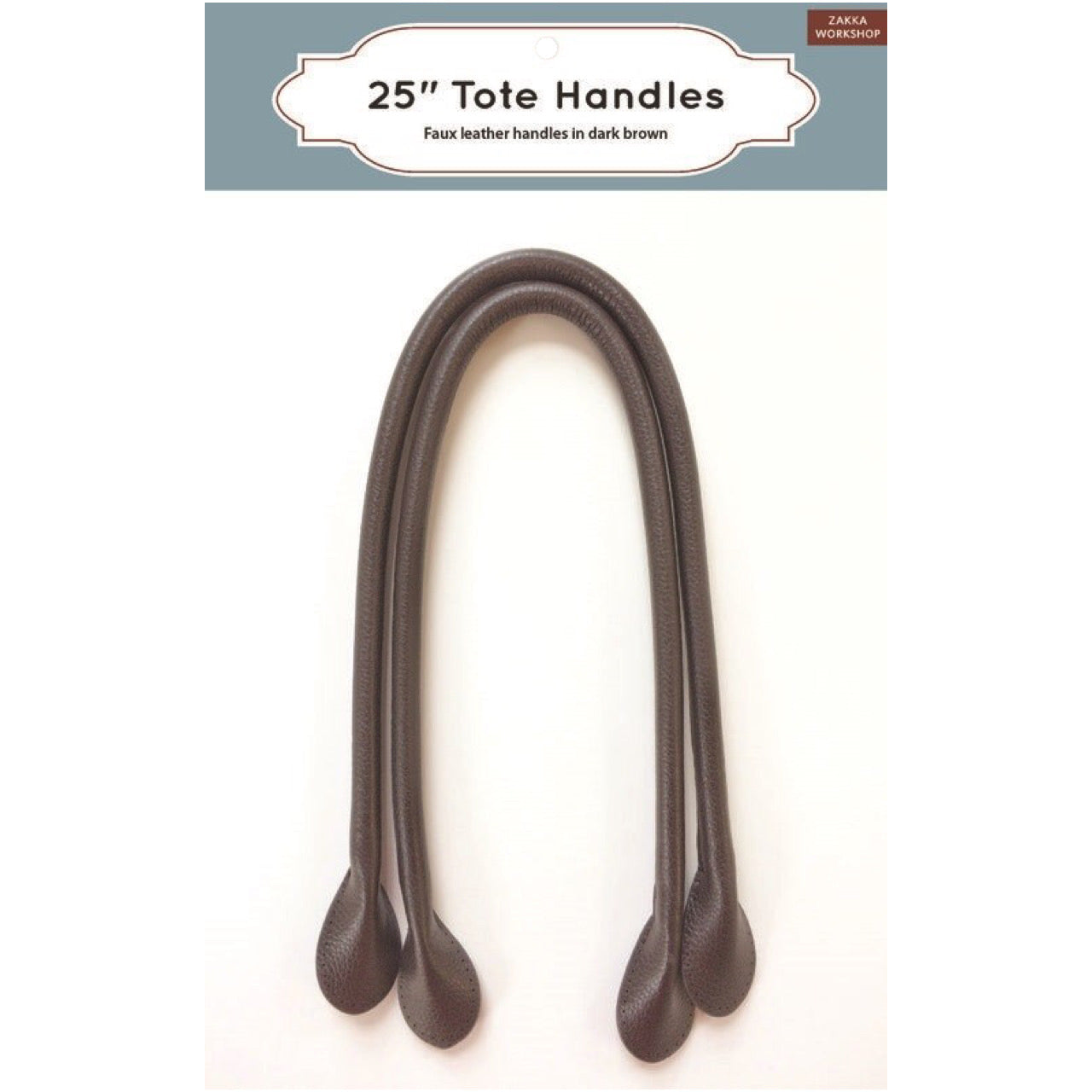 Zakka Workshop Tote Handles - 24” Brown Faux Leather