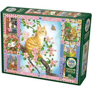 Blossoms and Kittens Quilt 1000 Piece Puzzle