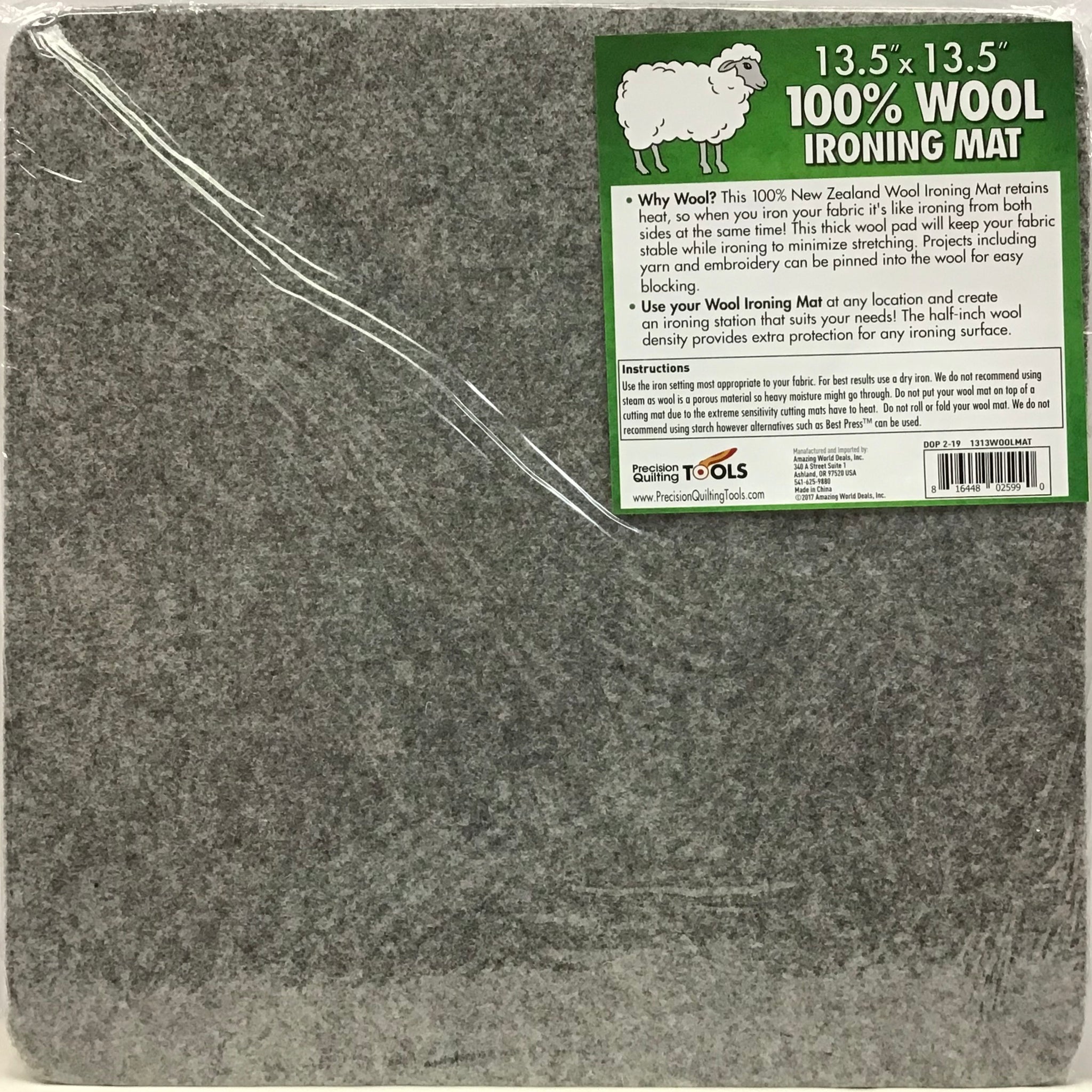 Ironing Mat - 100% Wool - 13.5” x 13.5”